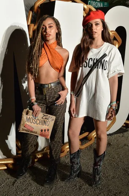 Little Mix stars Leigh-Anne Pinnock and Jade Thirlwall attend Moschino party at the Coachella Valley Music and Arts Festival in Indio, California, U.S., April 14, 2018. (Photo by WWD/Rex Features/Shutterstock)