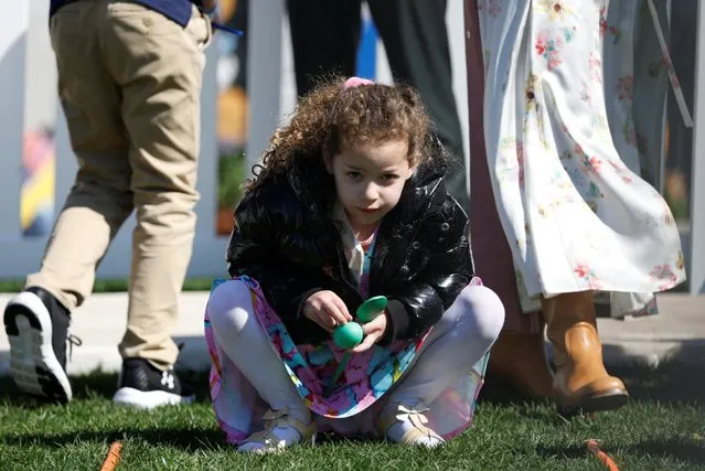 A child attends the White House Easter Egg Roll, in Washington, U.S., April 10, 2023. (Photo by Evelyn Hockstein/Reuters)