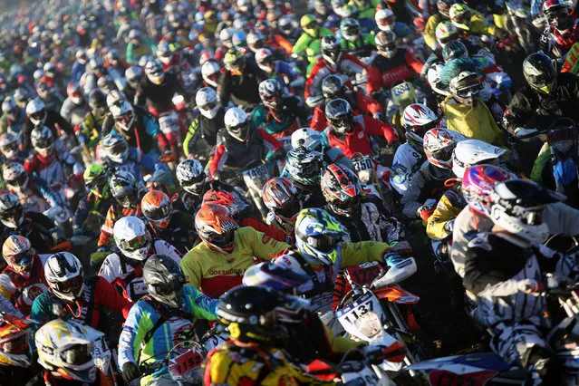 Motorcycling, Gotland Grand National 2016 endure race, Gotland, Sweden on October 29, 2016. Riders compete. (Photo by Soren Andersson/Reuters/TT News Agency)
