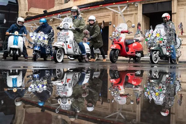 Mods and scooters gather at the Royal Albert Hall in London on Sunday, March 26, 2023, where Roger Daltry of The Who, is performing later as part of the Teenage Cancer Trust gigs. (Photo by Stefan Rousseau/PA Images via Getty Images)