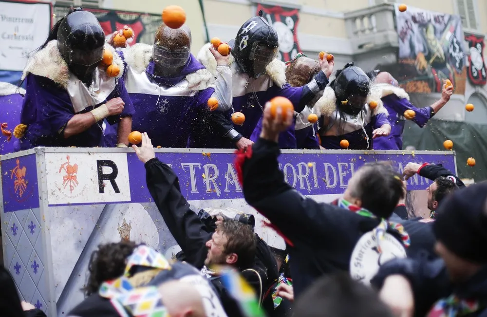 Carnival Battle with Oranges in Italy