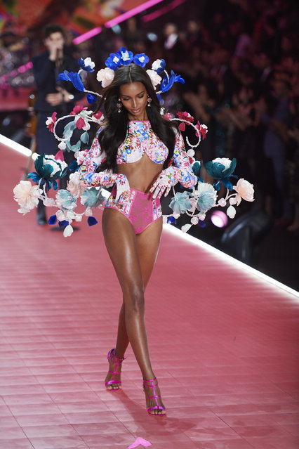 Jasmine Tookes walks the runway during the 2018 Victoria's Secret Fashion Show at Pier 94 on November 8, 2018 in New York City. (Photo by Timur Emek/FilmMagic)