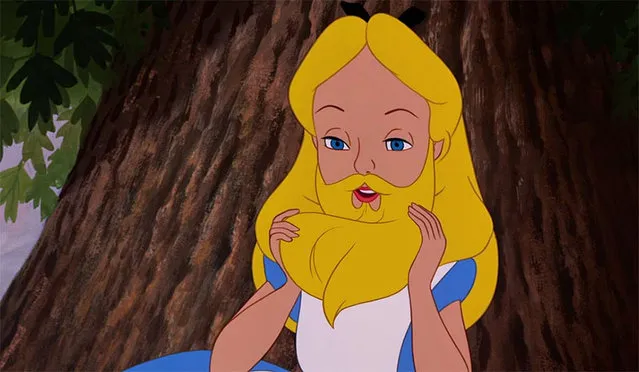 "Bearded Disney Princesses By Adam Ellis