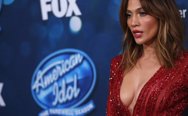 Singer and judge Jennifer Lopez poses at the party for the finalists of “American Idol XV” in West Hollywood, California February 25, 2016. (Photo by Mario Anzuoni/Reuters)