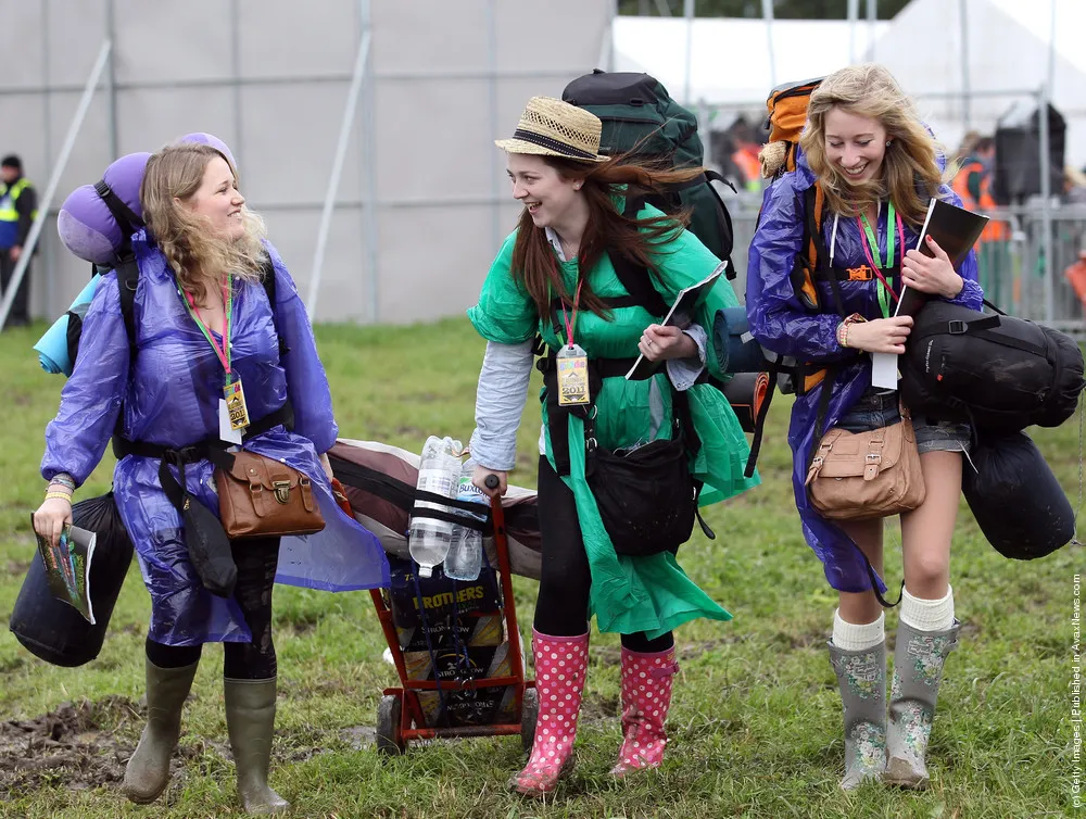 Music Fans Arrive for the Glastonbury Festival