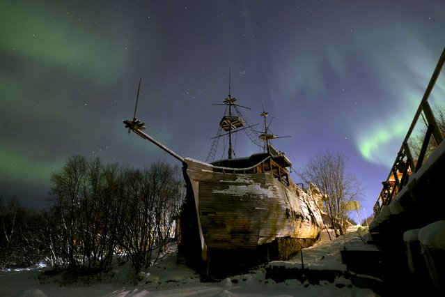 The Northern Lights in Murmansk Region, Russia on January 12, 2021. (Photo by Lev Fedoseyev/TASS)