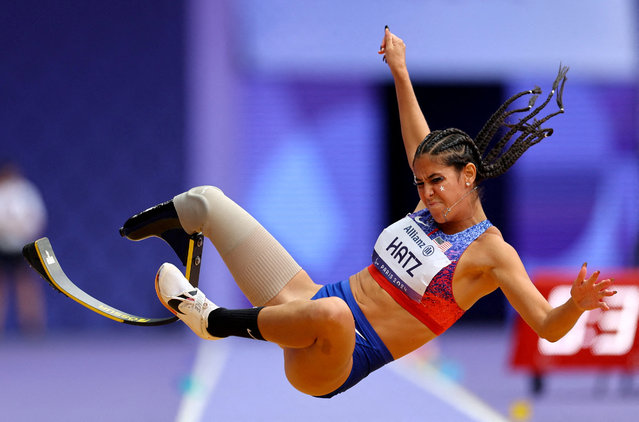 The USA’s Beatriz Hatz competes at Women's Long Jump -T64 final at the Stade de France stadium, during the 2024 Paralympics, Saturday, August 31, 2024, in Paris, France. (Photo by Ümit Bektaş/Reuters)