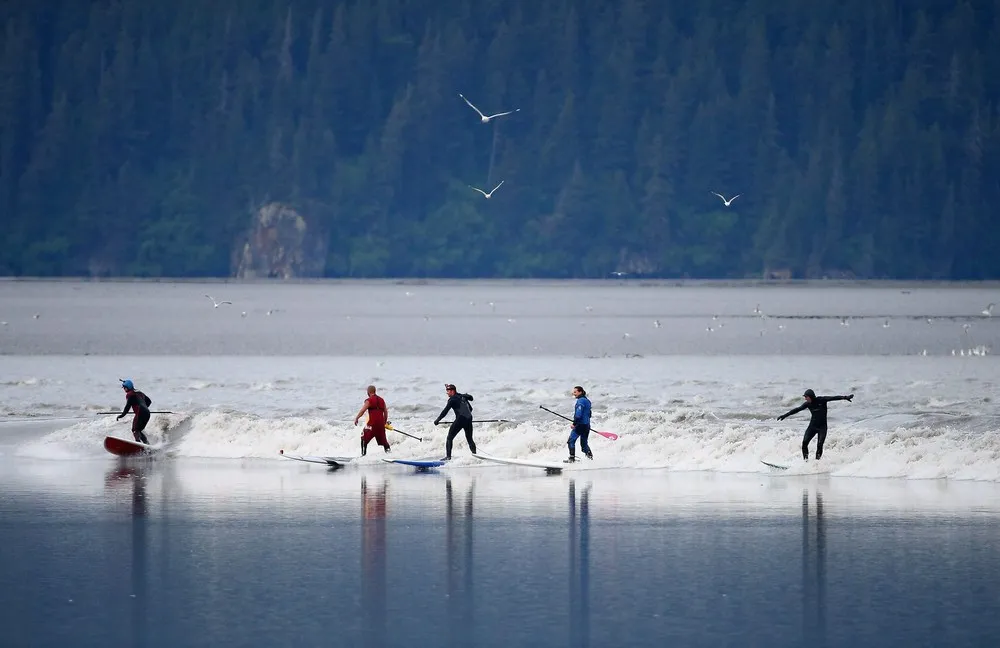 Bore Tide Surfing in Alaska