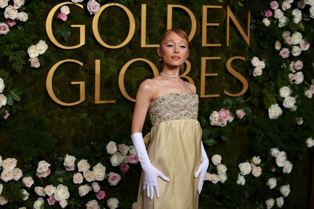 Ariana Grande attends the 82nd Golden Globe Awards in Beverly Hills, California, U.S., January 5, 2025. (Photo by Daniel Cole/Reuters)