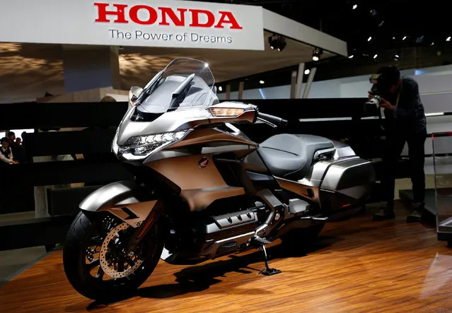 Honda Motor displays Gold Wing during media preview of the 45th Tokyo Motor Show in Tokyo, Japan on October 25, 2017. (Photo by Toru Hanai/Reuters)