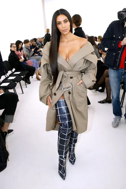 Kim Kardashian attends the Balenciaga show as part of the Paris Fashion Week Womenswear Spring/Summer 2017 on October 2, 2016 in Paris, France. (Photo by Bertrand Rindoff Petroff/Getty Images)