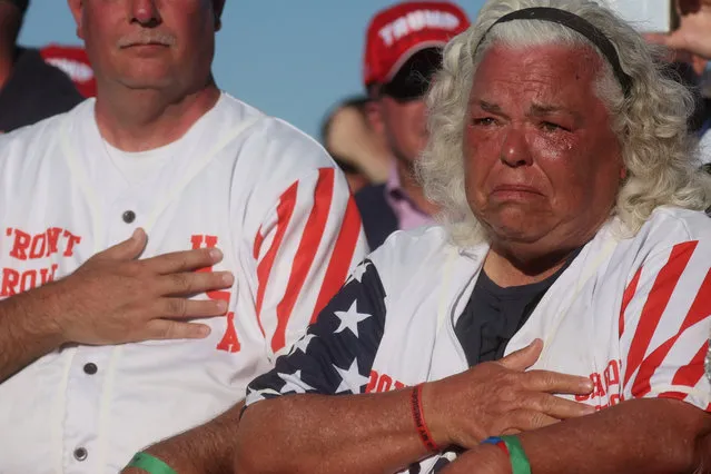 A supporter of former U.S. President Donald Trump reacts during his first campaign rally after announcing his candidacy for president in the 2024 election at an event in Waco, Texas, U.S., March 25, 2023. (Photo by Leah Millis/Reuters)