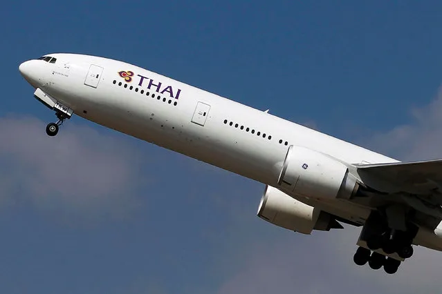 A Thai Airways Boeing 777-300ER plane takes off from Bangkok's Suvarnabhumi Airport February 23, 2015. (Photo by Chaiwat Subprasom/Reuters)