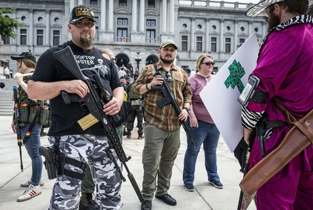 The annual “Rally to Protect Your Right to Keep and Bear Arms” is held at the state Capitol in Harrisburg, Pa., Monday, June 7, 2021. (Photo by Dan Gleiter/The Patriot-News via AP Photo)