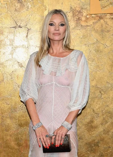 British model Kate Moss arrives for The Albies hosted by the Clooney Foundation at the New York Public Library in New York City on September 28, 2023. The Albies is the Clooney Foundation for Justice's annual event honoring courageous defenders of justice. The event is named in honor of Justice Albie Sachs, who is revered for his heroic commitment to ending apartheid, and will be hosted by Amal and George Clooney, co-founders of the Clooney Foundation for Justice, and Darren Walker, president of the Ford Foundation. (Photo by Angela Weiss/AFP Photo)