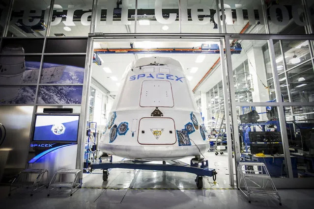 SpaceX Dragon leaving HQ, February 23, 2015. (Photo by SpaceX Photos)