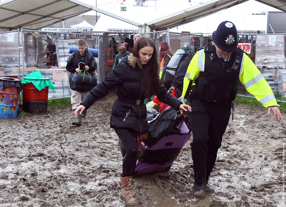 Music Fans Arrive for the Glastonbury Festival