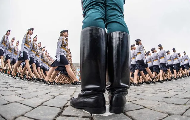 Russian servicewomen march through Red Square during the Victory Day military parade in downtown Moscow on May 9, 2019. Russia celebrates the 74th anniversary of the victory over Nazi Germany. (Photo by Mladen Antonov/AFP Photo)