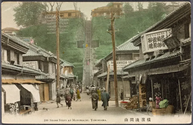 100 Stone Steps at Motomachi, Yokohama, Japan. (Photo by New York Public Library/Caters News)