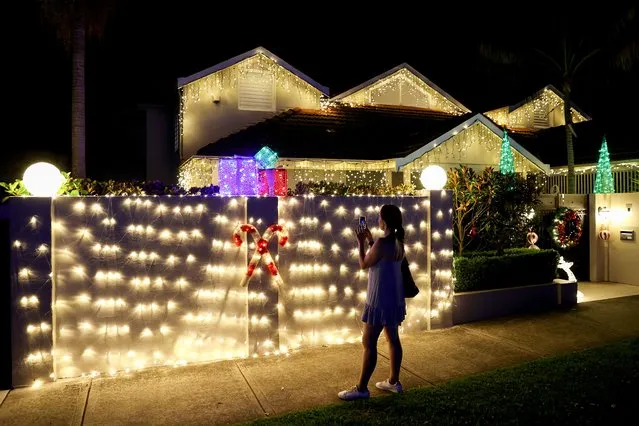 Residents of Mosman decorate their homes with lights in celebration of Christmas on December 21, 2021 in Sydney, Australia. (Photo by Brendon Thorne/Getty Images)