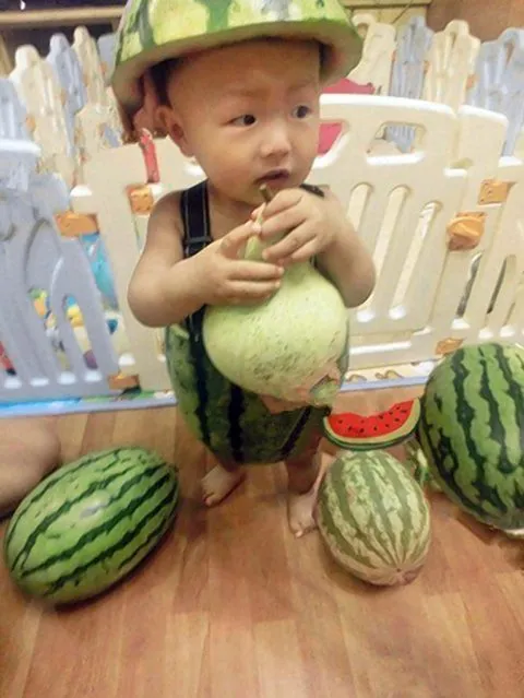 New China Trend: Babies Wearing Watermelons