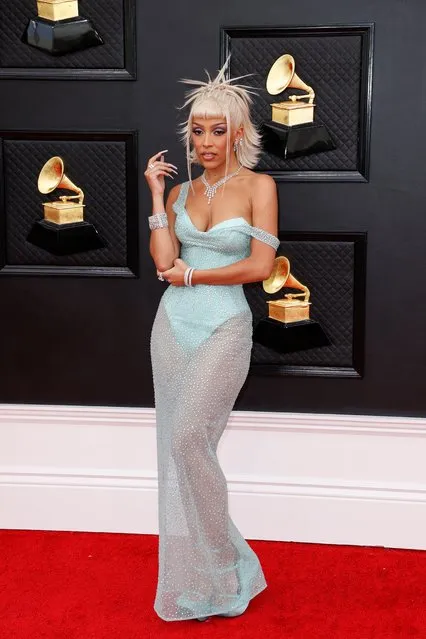 Doja Cat arrives for the 64th annual Grammy Awards at the MGM Grand Garden Arena in Las Vegas, Nevada, USA, 03 April 2022. (Photo by David Swanson/EPA/EFE/Rex Features/Shutterstock)