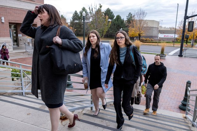 Gail Deady, Senior Staff Attorney at the Center for Reproductive Rights walks into the Ada County courthouse with Jennifer Adkins and Kayla Smith, two plaintiffs in Adkins v. State of Idaho, a lawsuit filed by the Center for Reproductive Rights on behalf of Idaho women denied abortions despite facing serious pregnancy complications, in Boise, Idaho, U.S., November 12, 2024. (Photo by Evelyn Hockstein/Reuters)