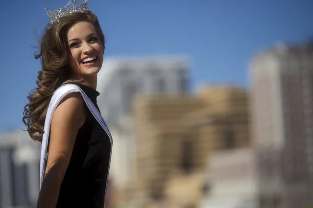Miss America 2016 Betty Cantrell of Georgia walks by the ocean during a photo opportunity after winning the 95th Miss America Pageant last night at Boardwalk Hall, in Atlantic City, New Jersey, September 14, 2015. (Photo by Mark Makela/Reuters)