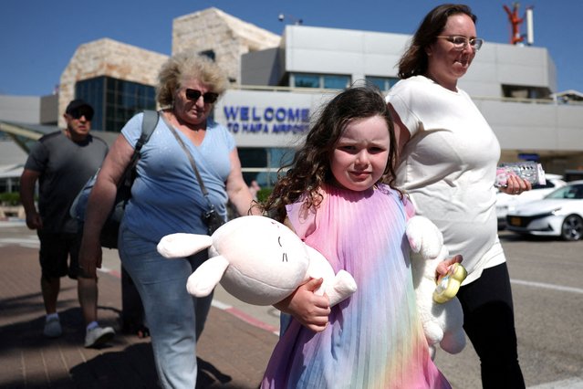 Israelis arrive at the Haifa International Airport as the first flights back to Israel started since its civilian airspace was closed last week, in Haifa, Israel on June 18, 2025. (Photo by Florion Goga/Reuters)
