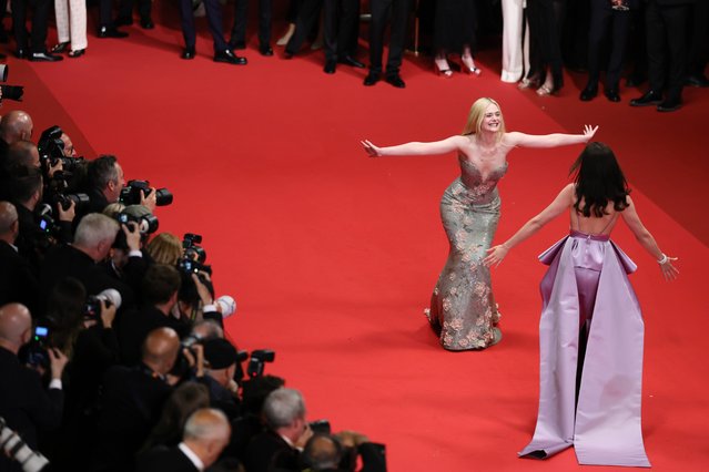 Actresses Elle Fanning and Renate Reinsve attend the “Affeksjonsverdi” (Sentimental Value) red carpet at the 78th annual Cannes Film Festival at Palais des Festivals on May 21, 2025 in Cannes, France. (Photo by Andreas Rentz/Getty Images)