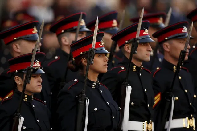 Armed Forces of Malta soldiers march during a military parade to mark Malta's Republic Day in Valletta, Malta, December 13, 2015. Malta, a former British colony, became a republic in 1974, 10 years after gaining independence. (Photo by Darrin Zammit Lupi/Reuters)