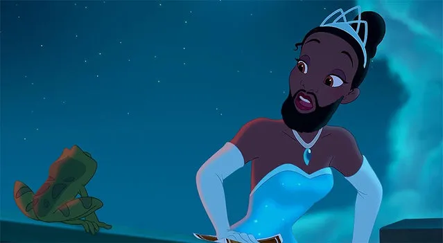 "Bearded Disney Princesses By Adam Ellis