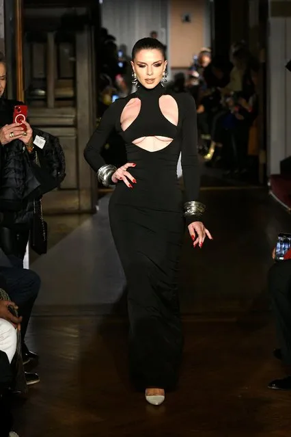 Italian-American actress and model Julia Fox walks the runway during LaQuan Smith – February 2022 New York Fashion Week at 60 Pine Street on February 14, 2022 in New York City. (Photo by Fernanda Calfat/Getty Images)