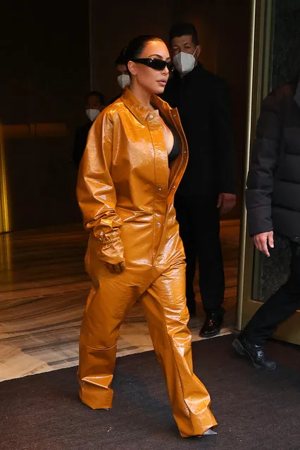 American socialite Kim Kardashian  is seen during the Milan Fashion Week Fall/Winter 2022/2023 on February 23, 2022 in Milan, Italy. (Photo by Robino Salvatore/GC Images)