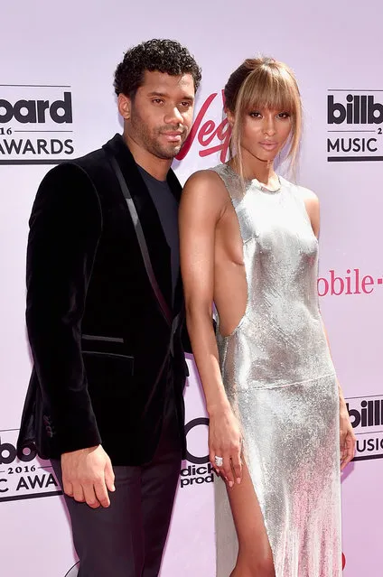Singer and host Ciara (R) and Russell Wilson attend the 2016 Billboard Music Awards at T-Mobile Arena on May 22, 2016 in Las Vegas, Nevada. (Photo by David Becker/Getty Images)