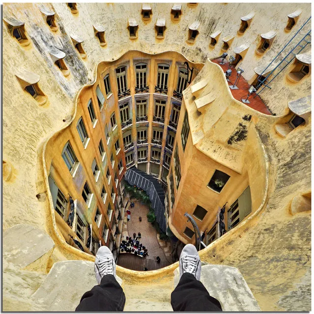 “Not for the faint of heart”. Casa Milà, better known as La Pedrera, is a building designed by the Catalan architect Antoni Gaudí and built during the years 1905–1910, being considered officially completed in 1912. It is located at 92, Passeig de Gràcia in the Eixample district of Barcelona, Catalonia, Spain. (Stefano Scarselli)