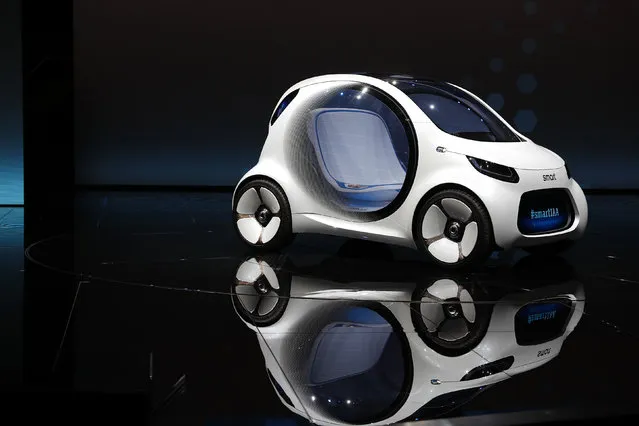 The Smart concept autonomous car Vision EQ fortwo model, September 2017. (Photo by Kai Pfaffenbach/Reuters)