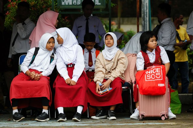 Students arrive at a free boarding school, on the launch of the Sekolah Rakyat flagship education initiative program by the administration of Indonesian President Prabowo Subianto in Jakarta, Indonesia, on July 14, 2025. (Photo by Ajeng Dinar Ulfiana/Reuters)
