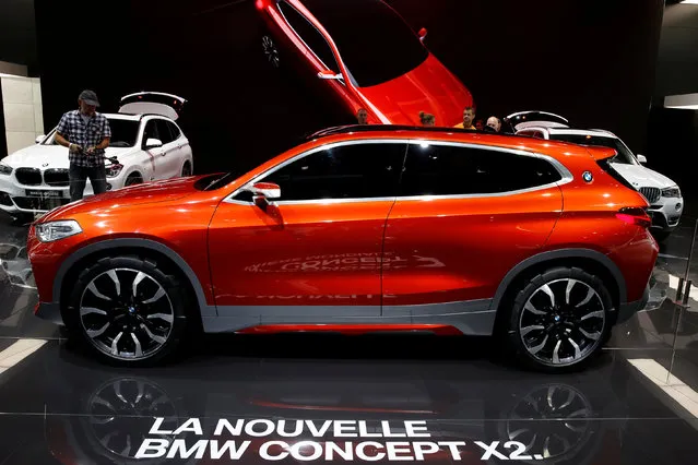 The new BMW X2 concept car is displayed on media day at the Paris auto show, in Paris, France, September 30, 2016. (Photo by Benoit Tessier/Reuters)