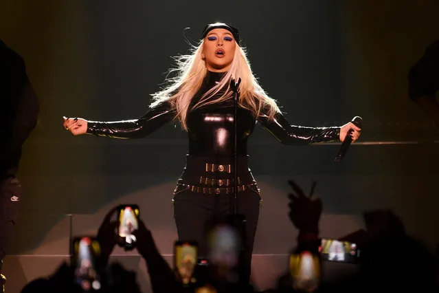 Christina Aguilera performs during the Unstoppable Weekend grand opening celebration at The Theater at Virgin Hotels Las Vegas on June 10, 2021 in Las Vegas, Nevada. (Photo by Denise Truscello/Getty Images for ABA)