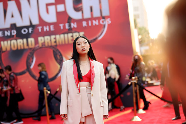 American actress Nora Lum, known professionally as Awkwafina, attends Disney's premiere of “Shang-Chi And The Legend Of The Ten Rings” at El Capitan Theatre on August 16, 2021 in Los Angeles, California. (Photo by Amy Sussman/WireImage)