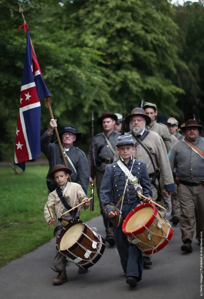 Members Of The American Civil War Society Participate In A Re Enactment