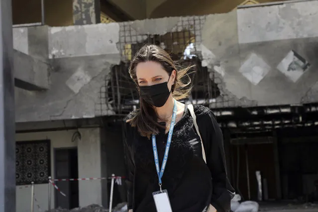UNHCR Special Envoy, Angelina Jolie arrives in Yemen, Sunday, March 6, 2022 on a visit to help draw attention to the catastrophic consequences of the 7 year conflict on the people of Yemen. (Photo by Marwan Tahtah/UNHCR via AP Photo)