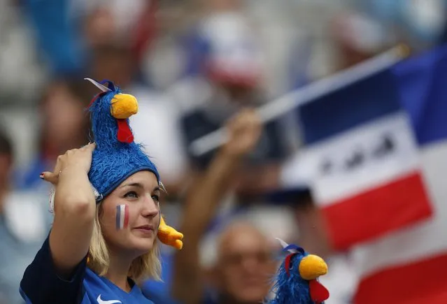 Football Soccer, France vs Romania, EURO 2016, Group A, Stade de France, Saint-Denis near Paris, Franceon June 10, 2016. France fan before the match. (Photo by John Sibley/Reuters/Livepic)