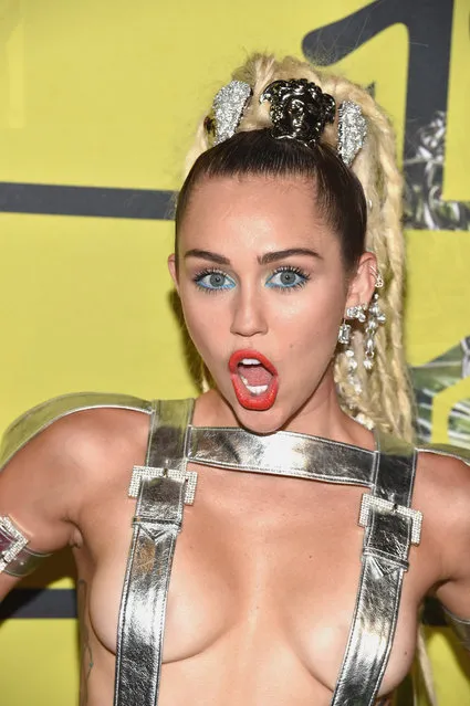 Host Miley Cyrus attends the 2015 MTV Video Music Awards at Microsoft Theater on August 30, 2015 in Los Angeles, California. (Photo by John Shearer/Getty Images)