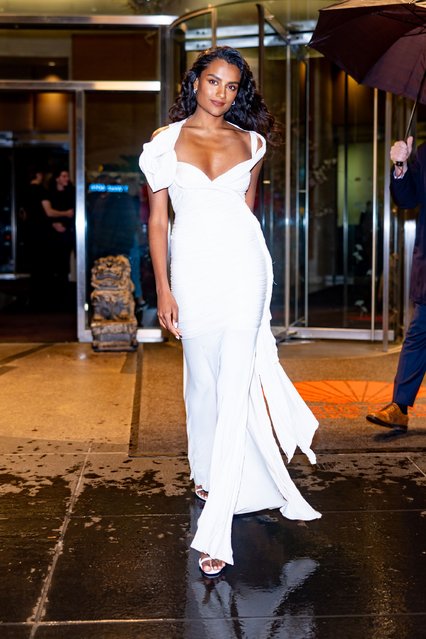 British actress Simone Ashley is seen in Midtown on March 05, 2025 in New York City. (Photo by The Hapa Blonde/GC Images)