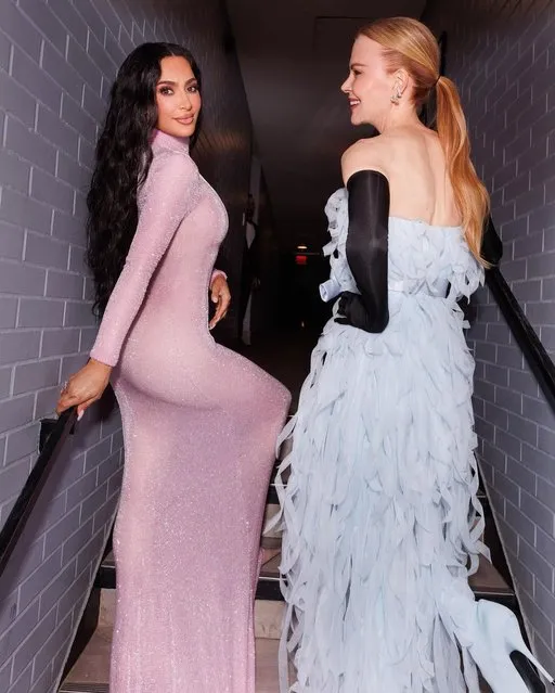 American media personality Kim Kardashian bonds with American-Australian actress Nicole Kidman at a charity event in the second decade of September 2023. (Photo by Instagram)