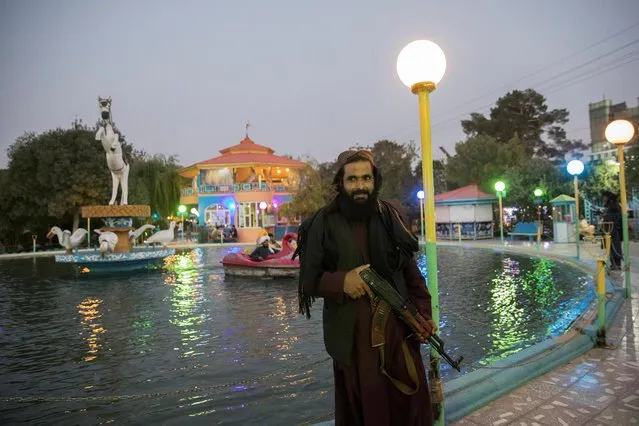 A Taliban soldier stands in a park in Herat, Afghanistan on September 10, 2021. (Photo by WANA (West Asia News Agency) via Reuters)