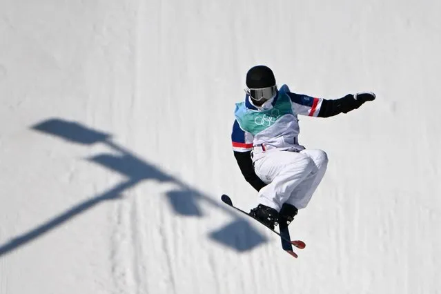 France's Tess Ledeux competes in the freestyle skiing women's freeski big air final run during the Beijing 2022 Winter Olympic Games at the Big Air Shougang in Beijing on February 8, 2022. (Photo by Manan Vatsyayana/AFP Photo)