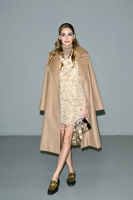 American socialite Olivia Palermo is seen on the front row of the Max Mara fashion show during the Milan Fashion Week Fall/Winter 2022/2023 on February 24, 2022 in Milan, Italy. (Photo by Daniele Venturelli/WireImage)